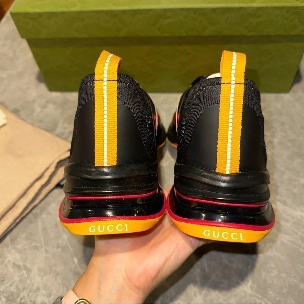 New Size 10 Gucci Run Sneaker Black Flame